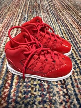 Jordan Kids Bright Red High-Top Sneakers